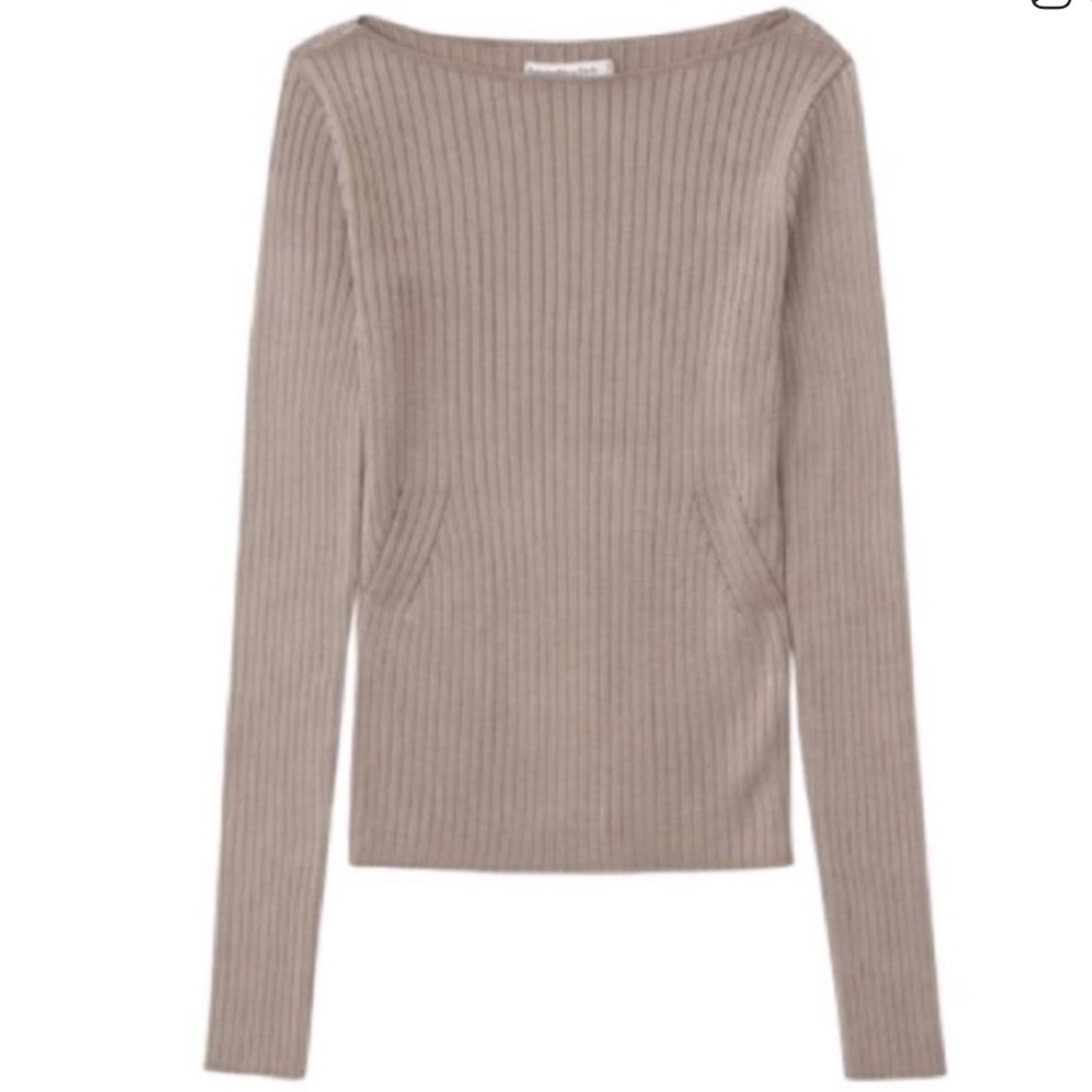Abercrombie & Fitch Tan Boat Neck Sweater